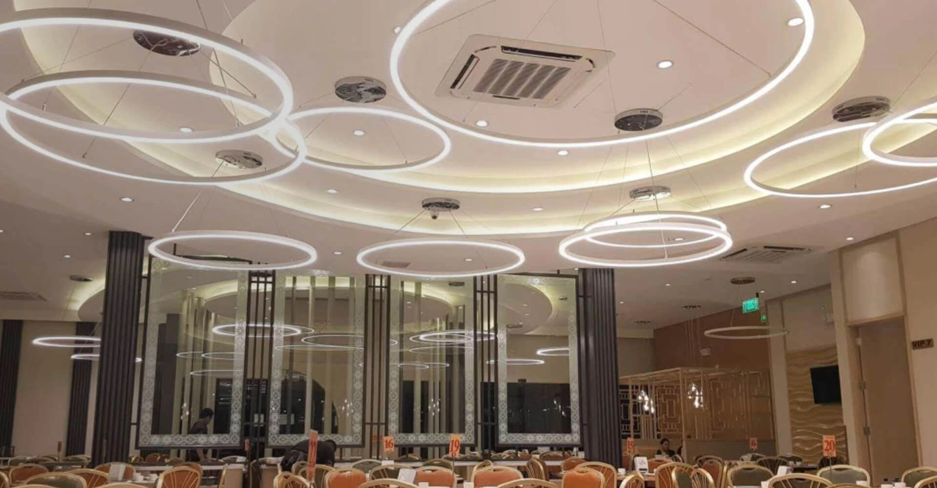 New Shine Lighting circular led chandelier with big size up to 196 inch