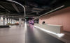 Modern Curve Linear Light Led Pendant Fixtures Flexible Length Up Down Emitting