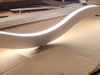 Modern Curve Linear Light Led Pendant Fixtures Flexible Length Up Down Emitting