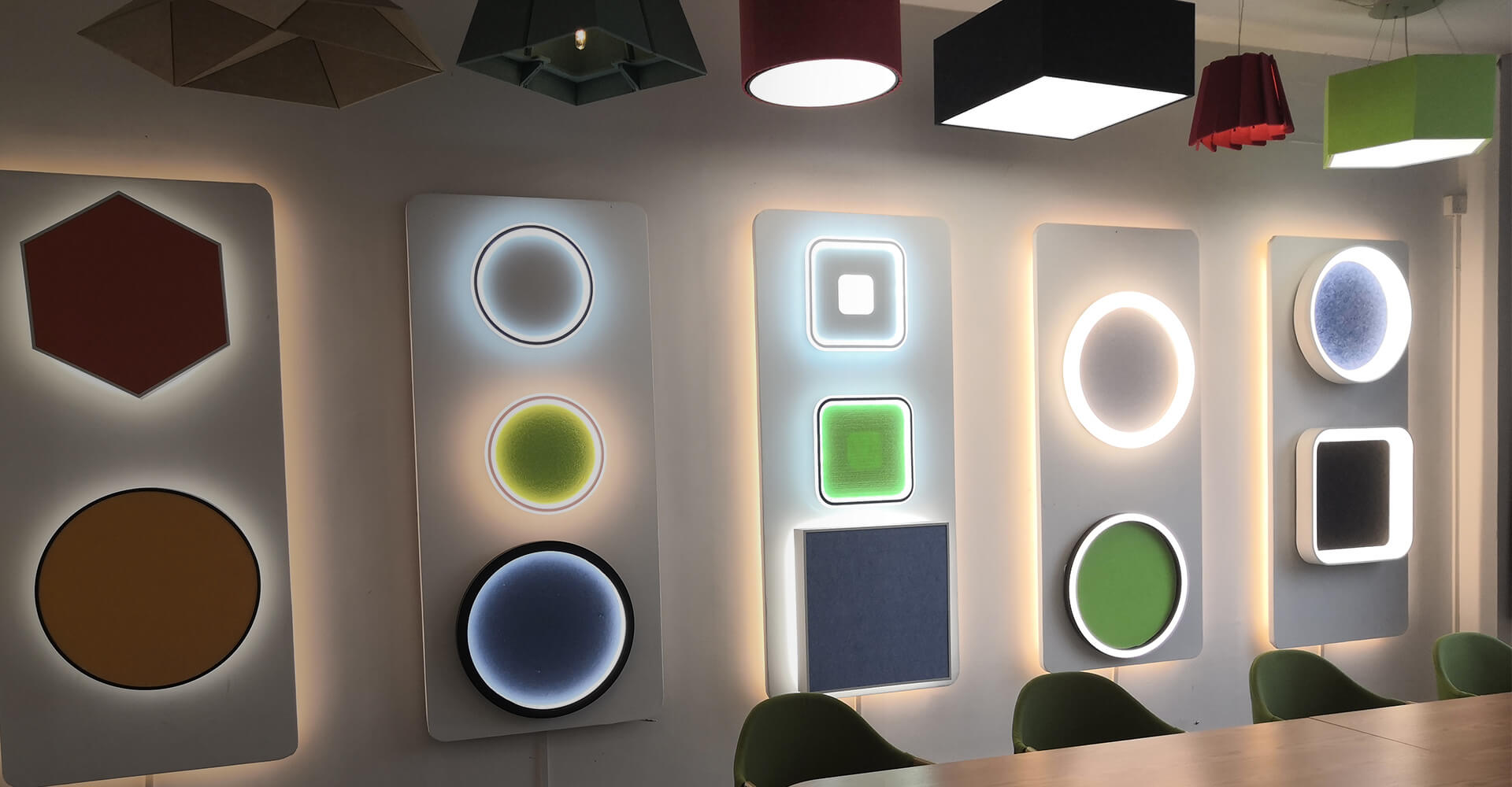 New Shine Lighting sound absorbing acoustic light with 38 felt colors for selection