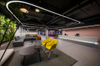 Modern Curve Linear Light Led Pendant Fixtures Flexible Length Up Down Emitting