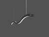 Modern Curve Linear Light Led Pendant Fixtures Flexible Length Up Down Emitting
