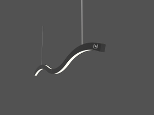 Modern Curve Linear Light Led Pendant Fixtures Flexible Length Up Down Emitting