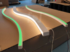 Modern Curve Linear Light Led Pendant Fixtures Flexible Length Up Down Emitting